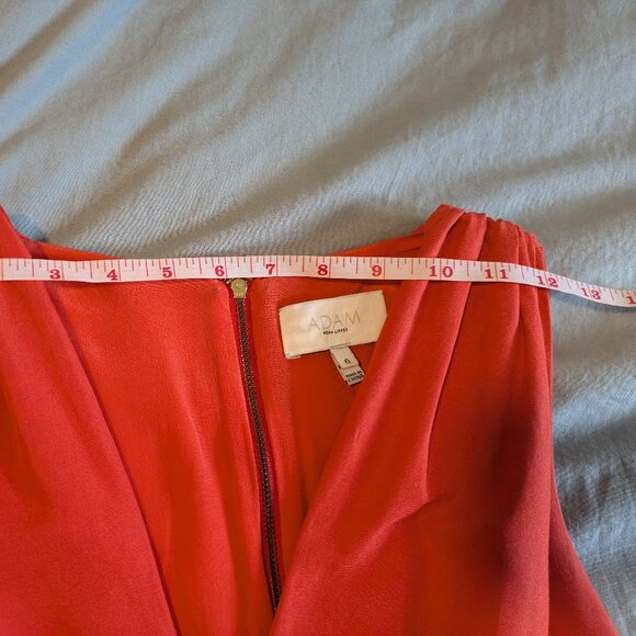 Adam Lippes Red Silk and Cotton Dress with pockets - Picture 6 of 11